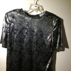 Holiday Sparkles Top Black & Silver - Size 8